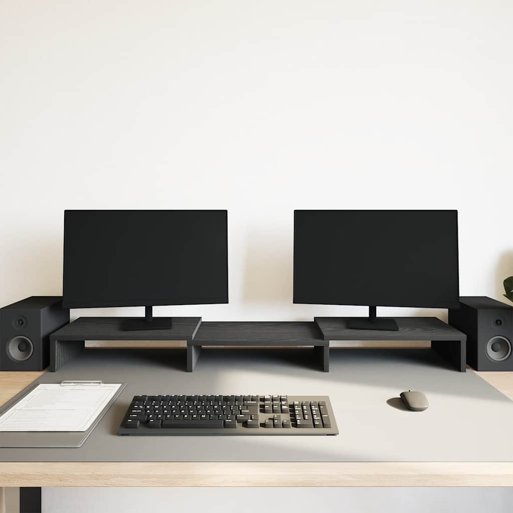 vidaXL fekete tölgyfa állítható monitorállvány 80 x 24 x 10,5 cm