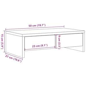 Stojan na monitor se zásuvkami černý dub 50 x 27 x 15 cm, konstrukční dřevo - obrázek 12