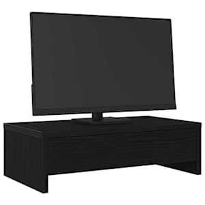 Stojan na monitor se zásuvkami černý dub 50 x 27 x 15 cm, konstrukční dřevo - obrázek 4