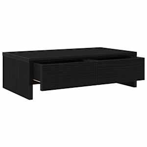 Stojan na monitor se zásuvkami černý dub 50 x 27 x 15 cm, konstrukční dřevo - obrázek 5