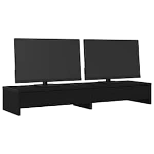 Stojan na monitor se zásuvkami černý dub 100 x 27 x 15 cm, konstrukční dřevo - obrázek 4