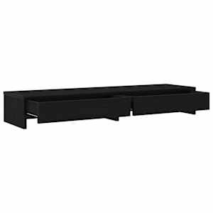 Stojan na monitor se zásuvkami černý dub 100 x 27 x 15 cm, konstrukční dřevo - obrázek 5
