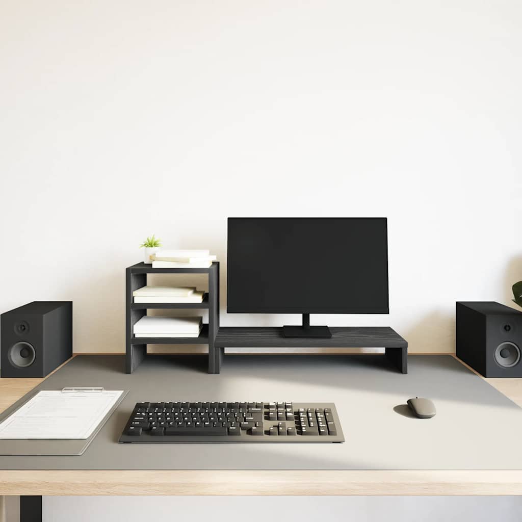 Thumbnail - vidaXL Monitorständer mit Schreibtisch-Organizer Schwarz Eichen-Optik