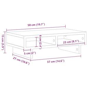Stojan na monitor černý dub 50 x 27 x 15 cm, konstrukční dřevo - obrázek 10