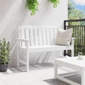 Zahradní lavice Bílá 120 x 59 x 88 cm HDPE - obrázek 4