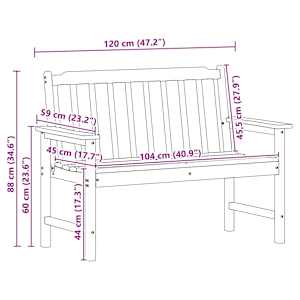 Zahradní lavice Bílá 120 x 59 x 88 cm HDPE - obrázek 12