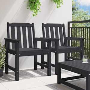 Zahradní jídelní židle 2 pcs Černá 65,5 x 59 x 88 cm HDPE - obrázek 3