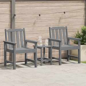 Zahradní jídelní židle 2 pcs Světle šedá 65,5 x 59 x 88 cm HDPE - obrázek 1