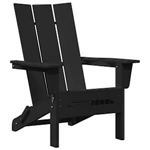 vidaXL Kokkupandav Adirondacki tool Must 80,5 x 74,5 x 92 cm HDPE