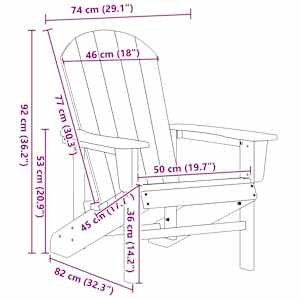 Adirondack židle Černá 82 x 74 x 92 cm HDPE - obrázek 10