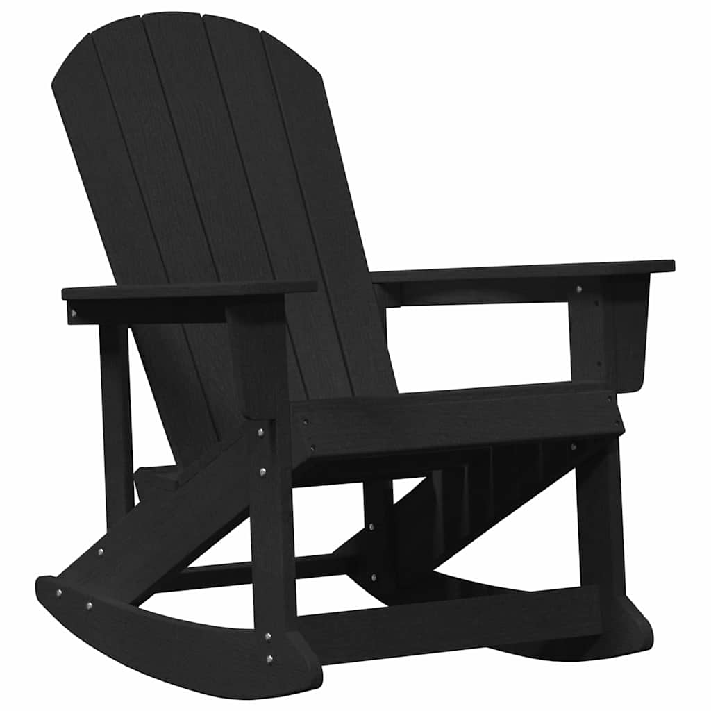 Adirondack-keinutuoli Musta 73.5x92x90 cm HDPE