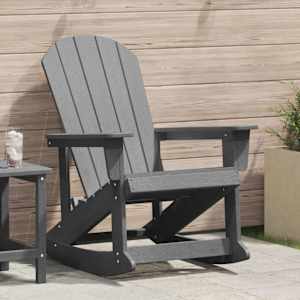 Houpací křeslo Adirondack Světle šedá 92 x 73,5 x 92 cm HDPE - obrázek 1