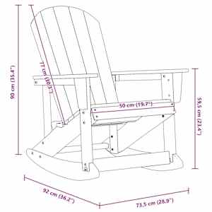 Houpací křeslo Adirondack Světle šedá 92 x 73,5 x 92 cm HDPE - obrázek 10