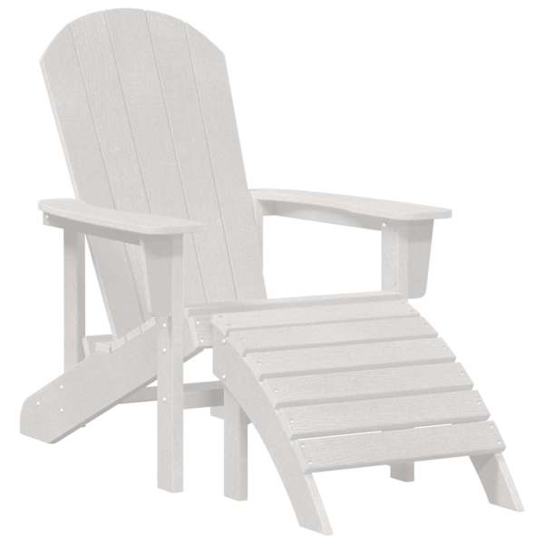 vidaXL Adirondack tool Valge HDPE