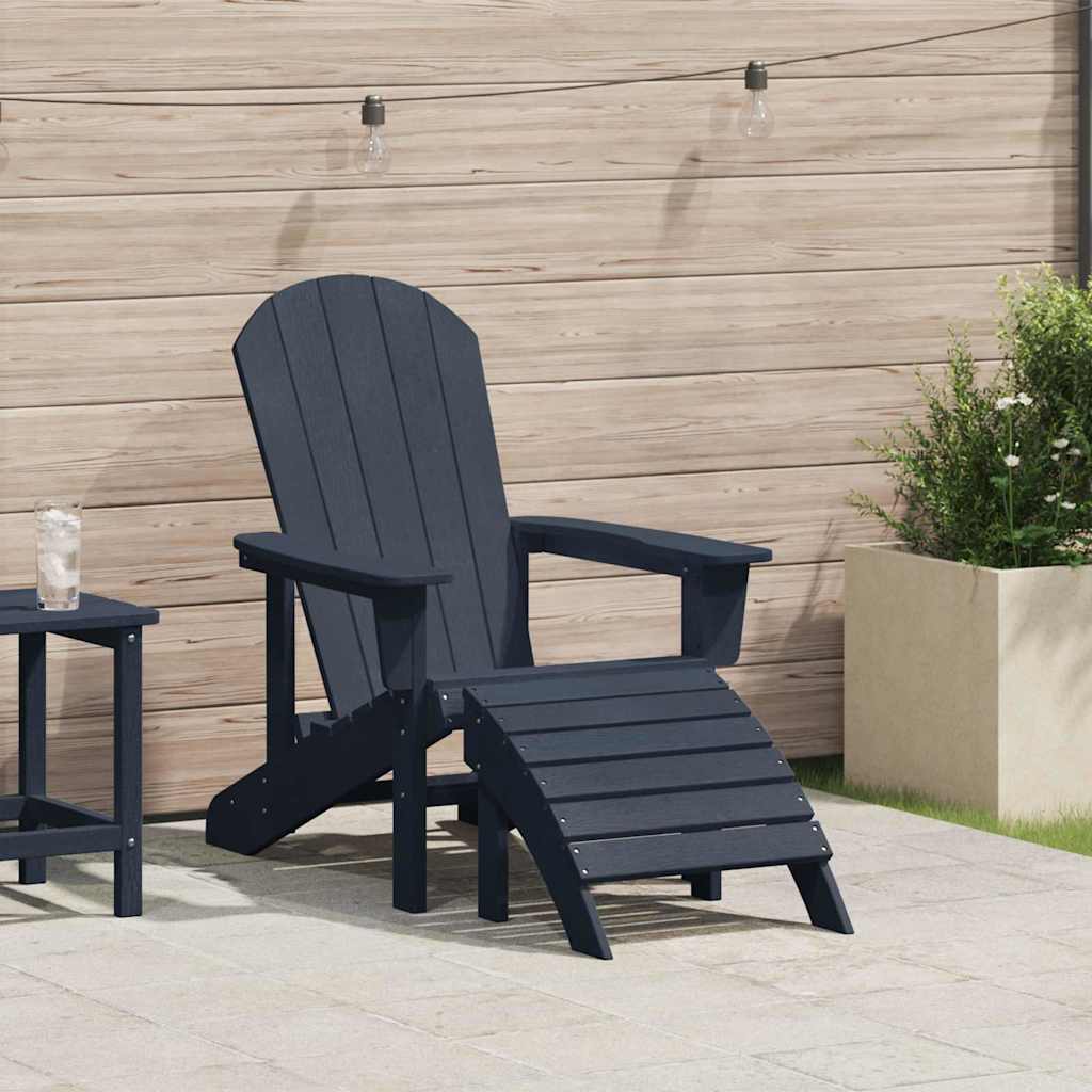 Adirondack стол с подложка за крака Нейви син HDPE