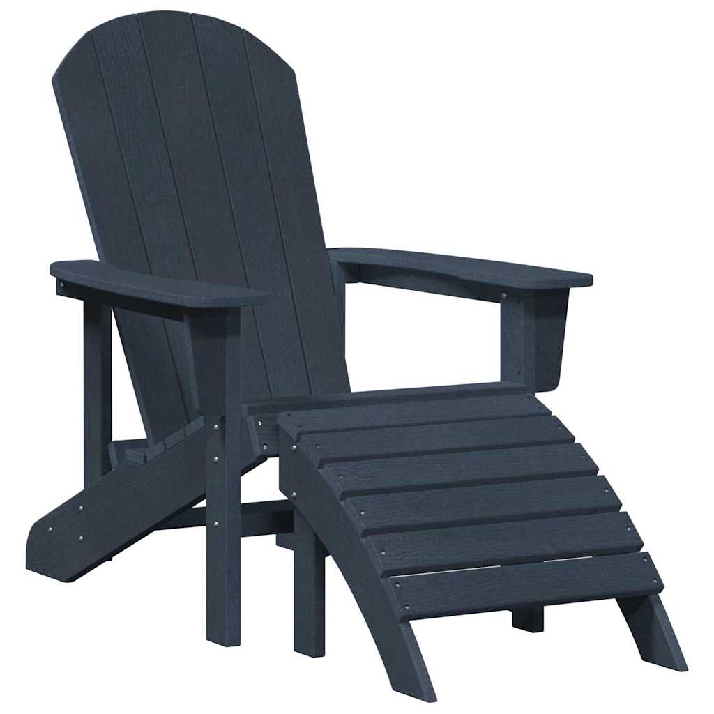 Adirondack-tuoli jalkatuella Navy sininen HDPE