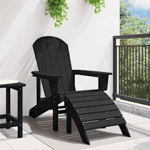 Adirondack židle Černá 82 x 74 x 92 cm HDPE - obrázek 3