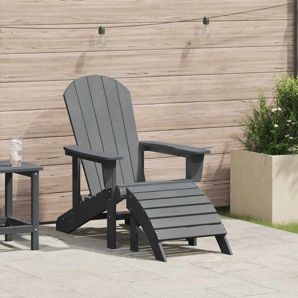 Светлосив Adirondack стол с подложка за крака от HDPE