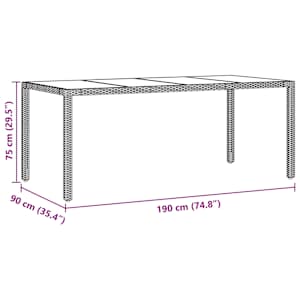 Zahradní jídelní souprava 7 pcs Hnědá polyratan - obrázek 11