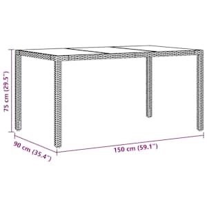 Zahradní jídelní souprava 7 pcs Šedá polyratan - obrázek 11