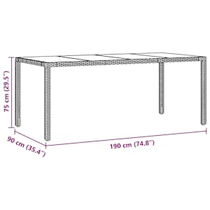 Zahradní jídelní souprava 7 pcs Béžová polyratan - obrázek 11