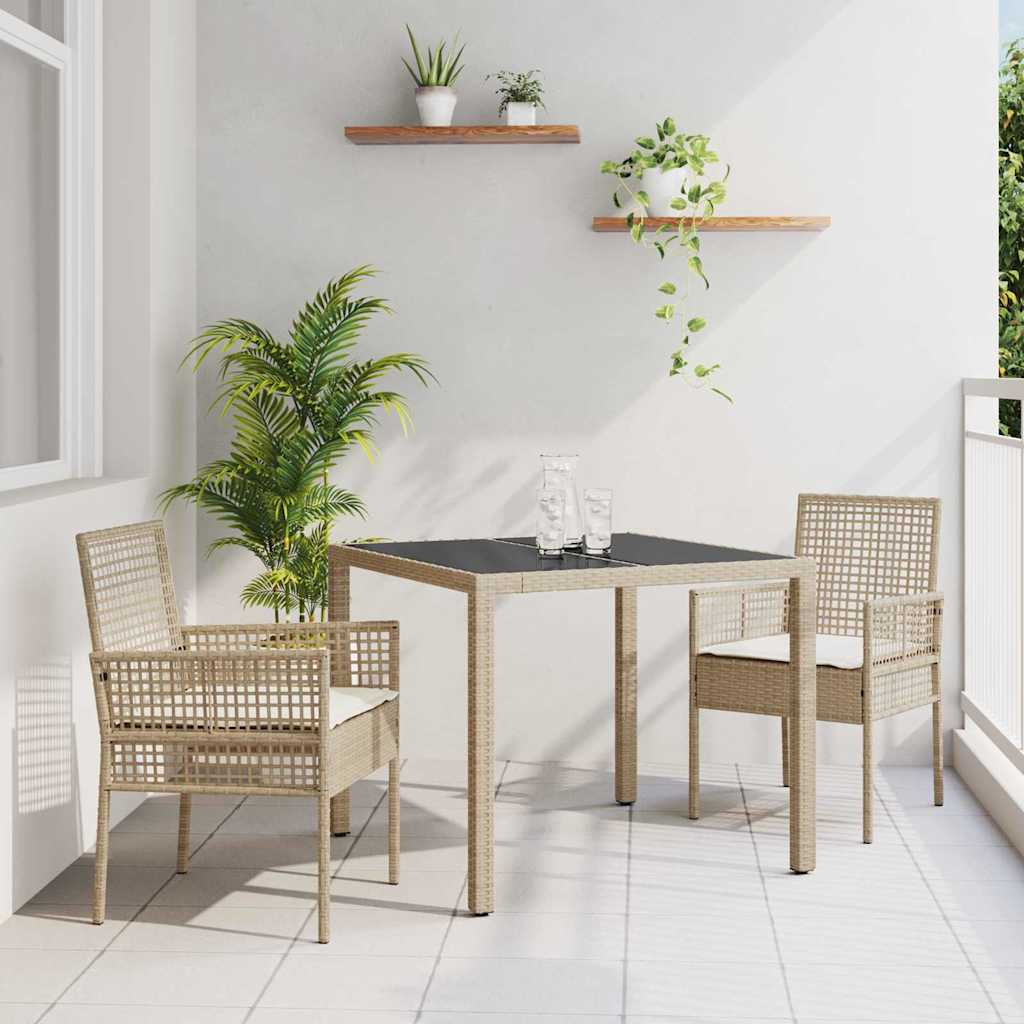 Záhradný jedálenský set 3 pcs Béžová 90 x 90 x 75 cm 3334887