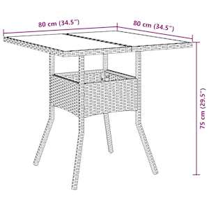 Zahradní jídelní souprava 3 pcs Šedá polyratan - obrázek 11