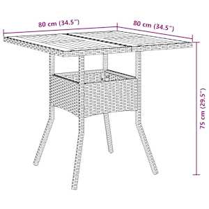 Zahradní jídelní souprava 5 pcs Šedá polyratan - obrázek 11