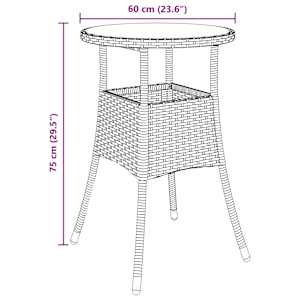 Zahradní jídelní souprava 3 pcs Šedá polyratan - obrázek 11