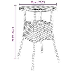 Zahradní jídelní souprava 3 pcs Šedá polyratan - obrázek 11