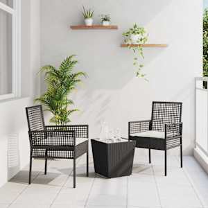 Vrtnik Bistro Set 3 pcs Črna poli ratan
