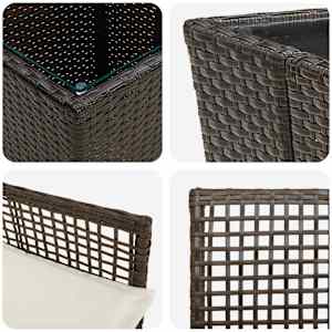 Zahradní bistro set 3 pcs Hnědá polyratan - obrázek 9