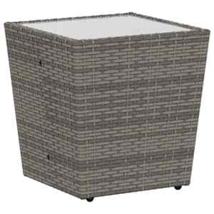 Zahradní bistro set 3 pcs Šedá polyratan - obrázek 5