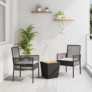 Vrtnik Bistro Set 3 pcs Črna poli ratan