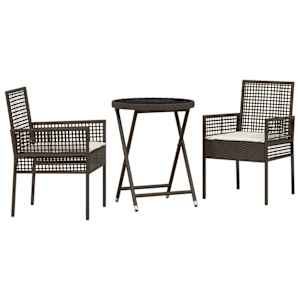 vidaXL Aia Bistroo Komplekt 3 tk Pruun pol&uuml;rotang