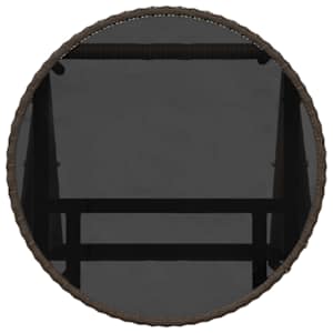 Zahradní bistro set 3 pcs Hnědá polyratan - obrázek 8