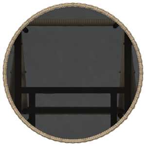Zahradní bistro set 3 pcs Béžová polyratan - obrázek 8