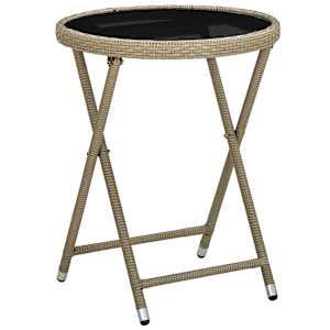Zahradní bistro set 3 pcs Béžová polyratan - obrázek 5