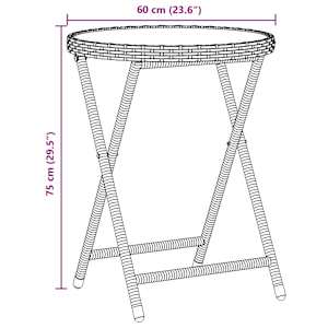 Zahradní bistro set 3 pcs Béžová polyratan - obrázek 11