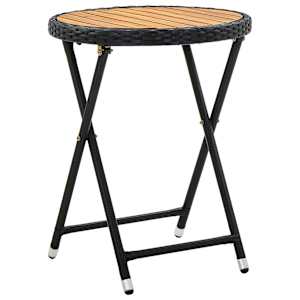 Zahradní bistro set 3 pcs Černá polyratan - obrázek 5
