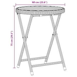 Zahradní bistro set 3 pcs Černá polyratan - obrázek 11