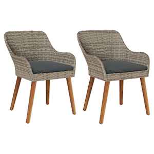 Zahradní křeslo 2 pcs Černá 62,5 x 55 x 82 cm polyratan - obrázek 2