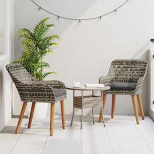Zahradní křeslo 2 pcs Šedá 62,5 x 55 x 82 cm polyratan - obrázek 3