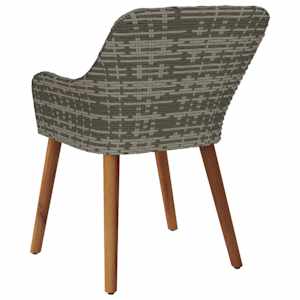 Zahradní křeslo 2 pcs Šedá 62,5 x 55 x 82 cm polyratan - obrázek 7