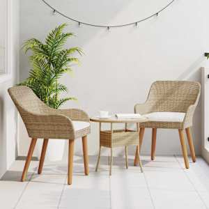 Zahradní křeslo 2 pcs Béžová 62,5 x 55 x 82 cm polyratan - obrázek 3