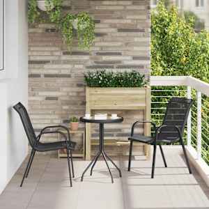 Zahradní bistro set 3 pcs Černá Ocel - obrázek 1