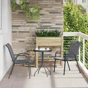 Vrtnik Bistro Set 3 pcs Siva Jeklo