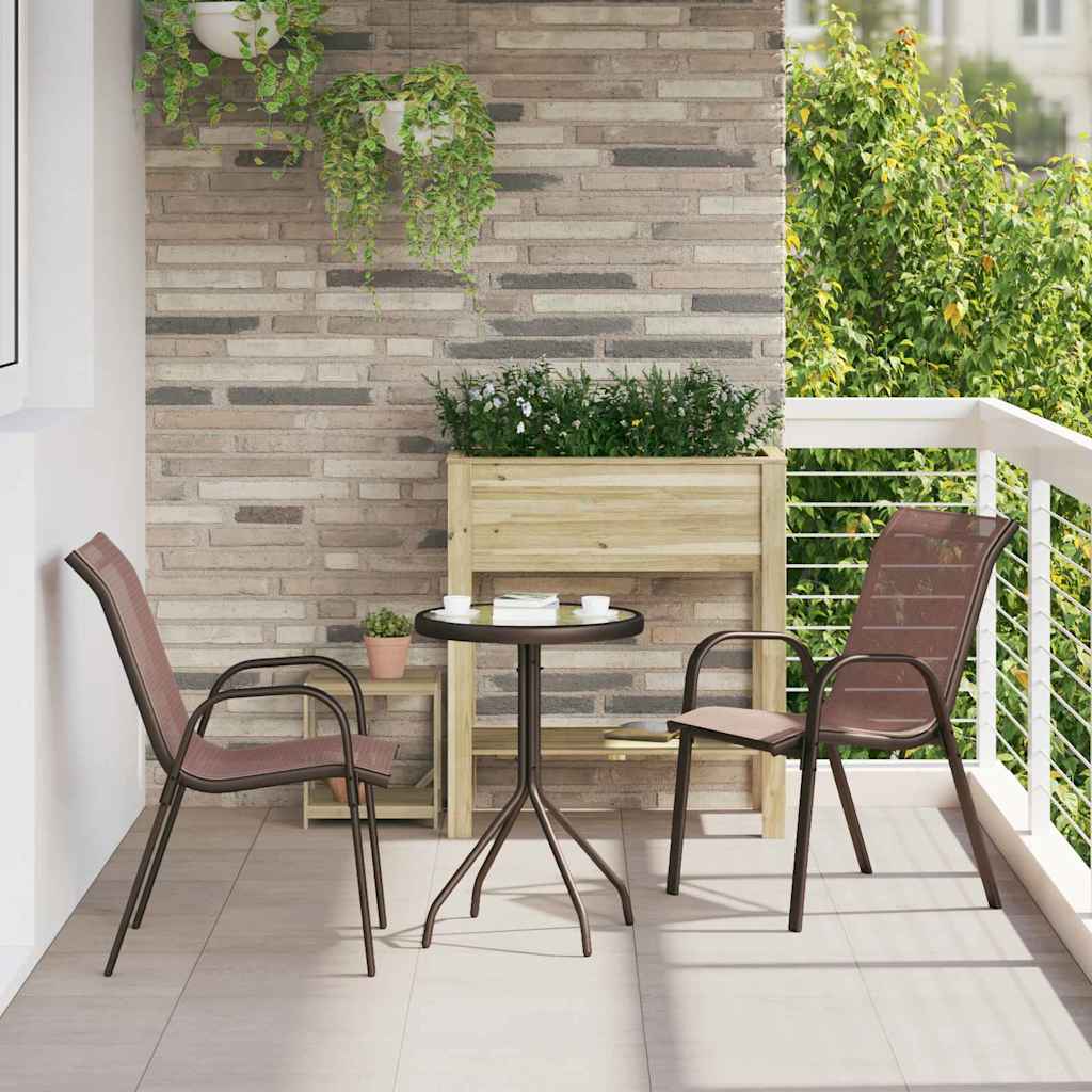 3-osaline aia bistroo komplekt pruun tekstileen ja teras