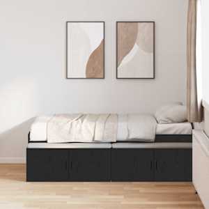 Rám postele se zásuvkou Černý dub 100 x 200 cm kompozitní dřevo - obrázek 1