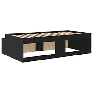 Rám postele se zásuvkou Černý dub 100 x 200 cm kompozitní dřevo - obrázek 8